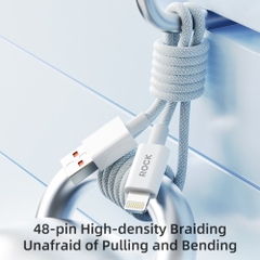 Dây sạc nhanh iPhone chính hãng Rockspace Z20 usb to lightning dây dù 1 mét bảo hành 1 năm