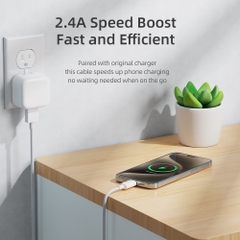 Dây sạc nhanh iPhone chính hãng Rockspace Z20 usb to lightning dây dù 1 mét bảo hành 1 năm