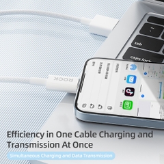 Dây sạc nhanh iPhone chính hãng Rockspace Z20 usb to lightning dây dù 1 mét bảo hành 1 năm