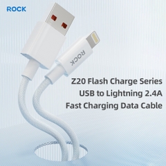Dây sạc nhanh iPhone chính hãng Rockspace Z20 usb to lightning dây dù 1 mét bảo hành 1 năm