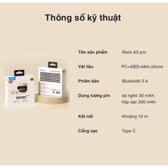 Tai nghe bluetooth chính hãng Rockspace A5 pro true wireless ko dây chống ồn chủ động ANC Bh 1 năm