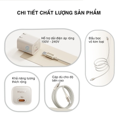 Bộ củ cáp sạc nhanh typeC 30W ROCK Ice²Cube hàng chính hãng Rockspace BH 12 tháng