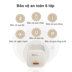 Bộ củ cáp sạc nhanh typeC 30W ROCK Ice²Cube hàng chính hãng Rockspace BH 12 tháng