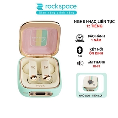 Tai nghe bluetooth không dây nhét tai TWS Rockspace Retro Style có mic chơi game nghe nhạc có BH