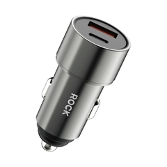 Củ sạc nhanh 15W trên xe hơi ROCKSPACE H20 Dual Port A+C 15W Car Charger Hàng chính hãng BH 2 tháng