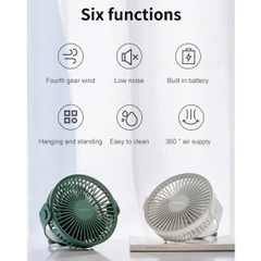 Quạt mini tích điện cầm tay để bàn treo tường Rockspace F35 pin 4000mAh chắc chắn tiện lợi có BH