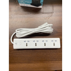 Ổ cắm điện kéo dài chữ nhật Manigo UNS 1K4 4 ổ cắm độ dài dây cắm 2,5 mét Bảo hành 18 tháng
