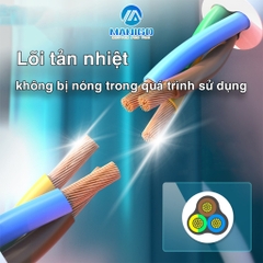 Ổ cắm điện kéo dài chữ nhật Manigo UNS 1K4 4 ổ cắm độ dài dây cắm 2,5 mét Bảo hành 18 tháng
