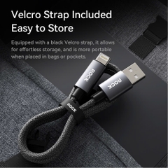 Dây cáp sạc lightning cho iphone Rockspace Z28 sạc nhanh dây dù siêu bền BH 12 tháng