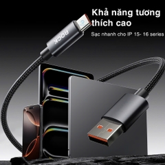 Dây cáp sạc lightning cho iphone Rockspace Z28 sạc nhanh dây dù siêu bền BH 12 tháng