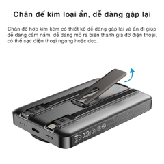 Pin sạc dự phòng không dây sạc nhanh PD 20W magsafe Rockspace 10.000mAh P50 5-in-1 tích hợp cáp sạc