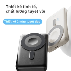 Pin sạc dự phòng không dây sạc nhanh PD 20W magsafe Rockspace 10.000mAh P50 5-in-1 tích hợp cáp sạc