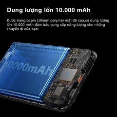 Pin sạc dự phòng không dây sạc nhanh PD 20W magsafe Rockspace 10.000mAh P50 5-in-1 tích hợp cáp sạc