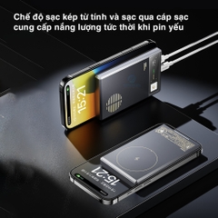 Pin sạc dự phòng không dây 10000mAh sạc nhanh PD 20W Rockspace Retro Magnetic Wireless BH 12 tháng