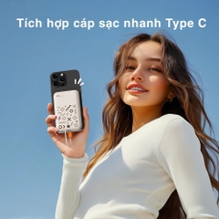 Pin sạc dự phòng sạc nhanh PD 20W Rockspace P28 10.000 mAh Magnetic PD tích hợp cáp sạc nhanh