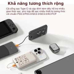 Pin sạc dự phòng sạc nhanh PD 20W Rockspace P28 10.000 mAh Magnetic PD tích hợp cáp sạc nhanh