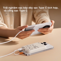 Pin sạc dự phòng sạc nhanh PD 20W Rockspace P28 10.000 mAh Magnetic PD tích hợp cáp sạc nhanh