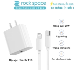 Bộ Sạc nhanh 20W Rockspace T18 hàng chính hãng bảo hành 12 tháng 1 đổi 1