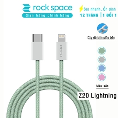 Dây cáp sạc nhanh iphone Rockspace Z20 PD 20W  sạc nhanh hỗ trợ truyền dữ liệu bảo hành 1 năm