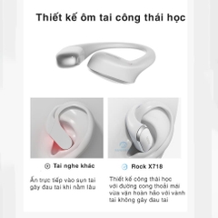 Tai nghe bluetooth không dây kẹp vành tai Rockspace X718 Bluetooth Earphones bảo hành 12 tháng