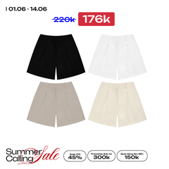 Pleated Khaki Shorts