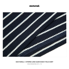 Striped Long Sleeve Boxy Polo Shirt