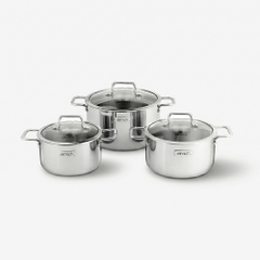 Bộ nồi Inox 3 lớp đáy liền Elmich Trimax classic 2105OL size 16,20,24cm