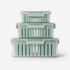 Bộ 3 hộp bảo quản thực phẩm kèm khay tách nước Elmich EL3124 dung tích 800ml-2200ml- 4300ml