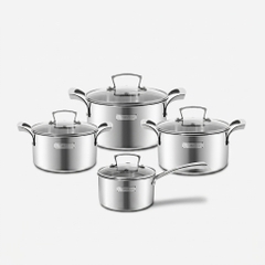 Bộ nồi inox liền khối Elmich Premium EL3100 Size 18,20,24 quánh 16cm
