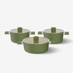 Bộ nồi chống dính Ceramic Elmich Olive EL5220OV03 size 18, 20, 24cm