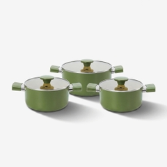 Bộ nồi chống dính ceramic Elmich Daily Olive Classic EL5229OV03-18, 20, 24cm