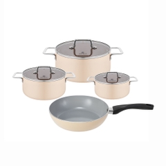 Bộ nồi chảo chống dính ceramic Elmich Core Lima 16, 20, 24, chảo 26cm