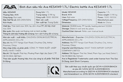 Bình đun siêu tốc AVA 1.7 lít KES4149
