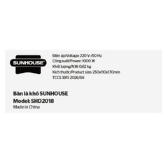 Bàn ủi khô Sunhouse SHD2018 1000W