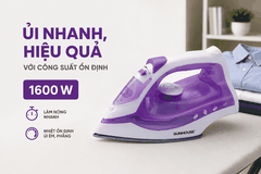 Bàn ủi hơi nước Sunhouse SHD2063P 1600W