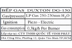 Bếp ga mini Duxton DG-150