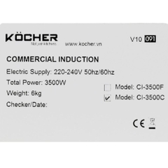 Bếp từ công nghiệp Kocher CI-3500C 3500W