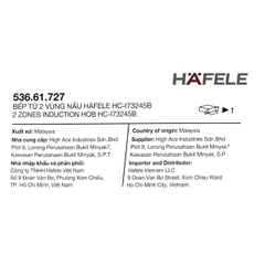 Bếp từ đôi âm Hafele HC-I73245B (536.61.727) 4600W