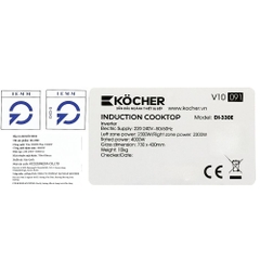 Bếp từ đôi âm Kocher DI-330E 4000W