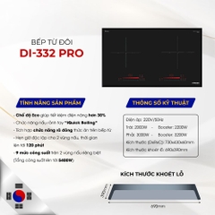 Bếp từ đôi âm Kocher DI-332 Pro 5000W