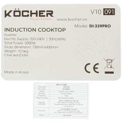 Bếp từ đôi âm Kocher DI-339 Pro 5000W