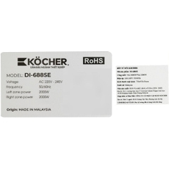Bếp từ đôi âm Kocher DI-688SE 4000W