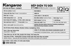 Bếp từ đôi âm Kangaroo KGIC38D1C 3800W