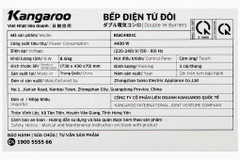 Bếp từ đôi âm Kangaroo KGIC44D1C 4400W