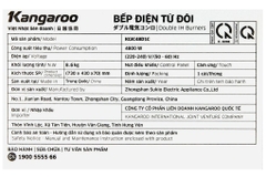 Bếp từ đôi âm Kangaroo KGIC48D1C 4800W