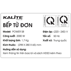 Bếp từ đơn KALITE Power S8 2000W