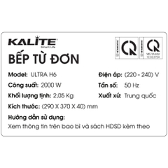 Bếp từ đơn KALITE Ultra H6 2000W