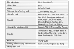 Bình đun siêu tốc Bear 1.5 lít BEK-E153W2