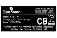 Bình đun siêu tốc BlueStone 1.7 lít KTB-3417