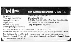 Bình đun siêu tốc Delites 1.7 lít FD-625
